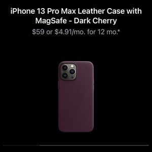Apple Leather Case with MagSafe (for iPhone 13 Pro Max) - Dark Cherry NWB